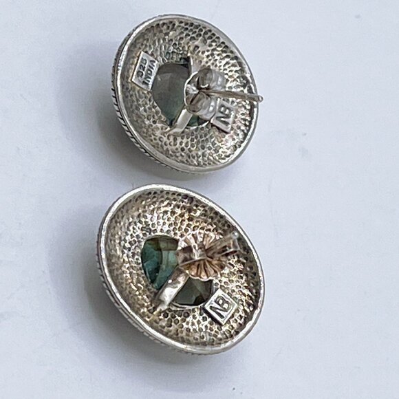 Nicky Butler Vintage 925 Sterling Silver Oval Faceted Moonstone Pierced Earrings - Picture 5 of 7